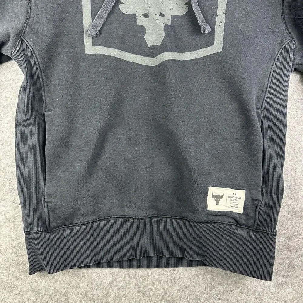 Under Armour Project Rock Hoodie Sweatshirt Mens Small Fleece Lounge Workout Gym